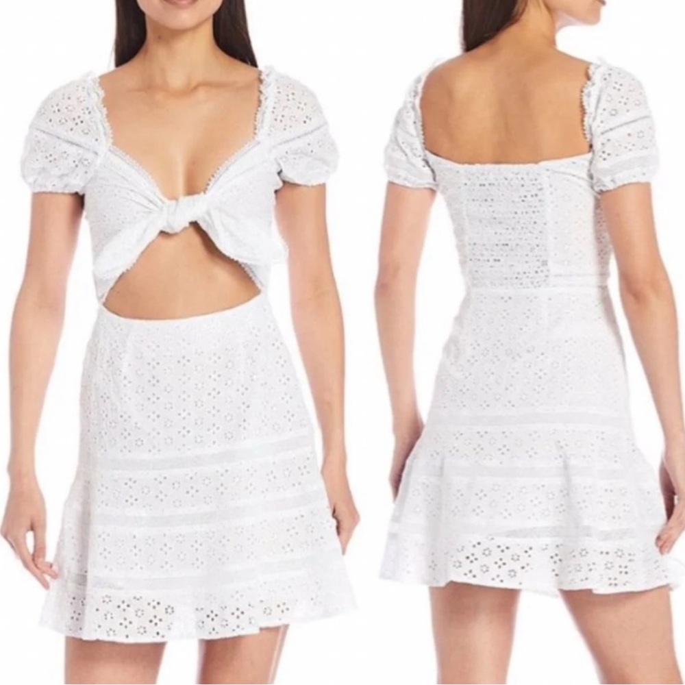NWT $139 Gianni Bini Eyelet Mini Dress Sawyer‎ Cutout Preppy Sexy Size 10 Beach
